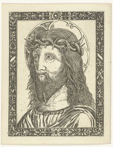 Head of Christ with Crown of Thorns in a Frame by Giampietrino Birago (attributed to)