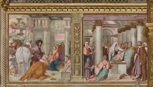 Central Nave, Fifth North Span, Adoration of the Magi, Presentation at the Temple, Gian Francesco Bembo by Gian Francesco Bembo