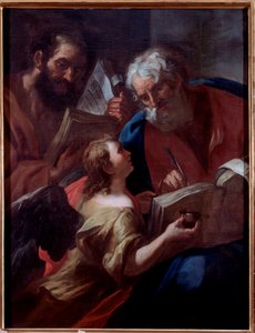 Representation of Saint Matthew and another evangelist