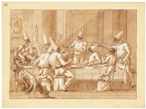 Punchinellos Feasting by Giandomenico (1727 1804) Tiepolo