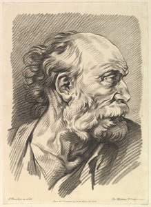 Head of a Man, mid-18th century by Gilles Demarteau