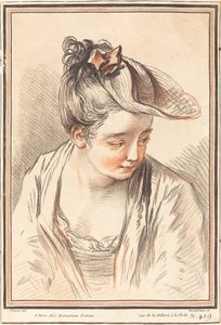 Head of a Young Woman by Gilles Demarteau