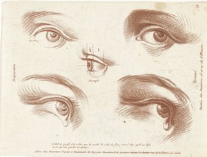 Study Sheet with Examples of Eyes (Books of Drawing Principles) by Gilles Demarteau