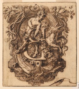 Ornamental Design for the Letter B by Gilles Marie Oppenord