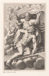 Trinity Surrounded by Cherubs on Clouds