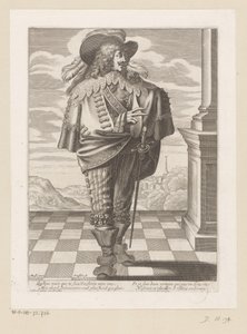 Nobleman Standing on a Terrace, with a Landscape in the Background by Gilles Rousselet