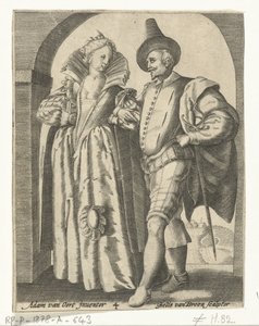 Man and Woman Dressed in the Fashion of 1590-1600