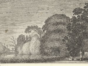 Shepherd and Rider by a Forest Edge