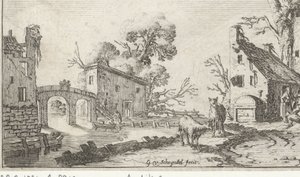 Farm and Tower by a River (Hearing) by Gillis van Scheyndel (I)