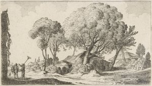 Farmhouses Among Trees (series title: Twelve Landscapes) by Gillis van Scheyndel (I)