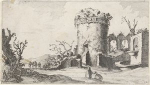 Fountain by Ruin with a Round Tower (Twelve Landscapes)
