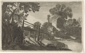 Wooden Bridge by a Ruin (Six Landscapes)