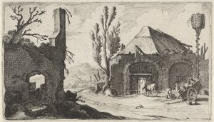 Country Road by a Ruin and an Inn by Gillis van Scheyndel (I)