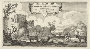 Title Page of Twelve Landscapes with Figures (series title: Twelve Landscapes with Figures) by Gillis van Scheyndel (I)
