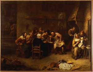 Peasants Drinking and Smoking in an Inn