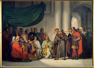 First Crusade: The Eastern Emperor Alexis Comnene Receives Peter the Hermit in Constantinople