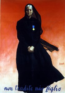 World War II: Italian Poster Depicting a Widow (Son Killed in Action): Don