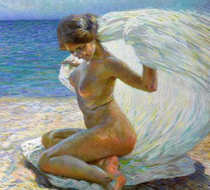 Nude on the Beach by Gino Piccioni