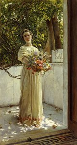 The Flower Gatherer by Gioacchino Pagliei