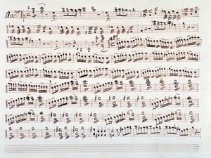 Page of violin musical score for a symphony by Gioacchino Rossini by Gioachino Rossini