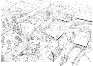 Middle Ages: Workers in the Marble Quarries of Carrara in the 15th Century. Illustration by Giorgio Albertini by Giorgio Albertini