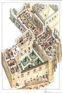 Reconstruction of the Noble Floor of the Ducal Palace of Urbino, Italy, Built by Duke Federico da Montefeltro in the 15th Century by Giorgio Albertini