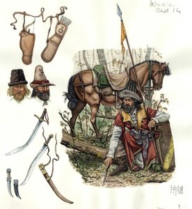 Representation of Estradiots, Light Mercenary Riders in the 15th Century by Giorgio Albertini