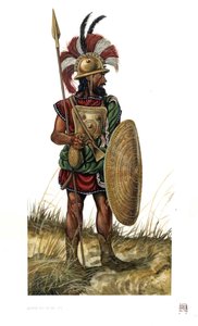 Roman antiquity: soldier of the Roman army of the 8th century BC. by Giorgio Albertini