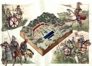 War of the Goths (535-553) between the Byzantines and the Ostrogoths: the Battle of Taginae in July 552, which allowed the Byzantines of Justinian to march over Rome from Ravenna.