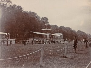 Policeman in a Racecourse during a Horse Race by Giorgio Enrico (attr.to) Levi
