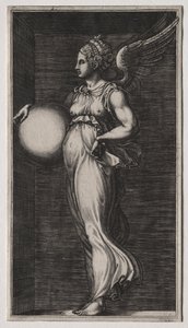 Allegorical Figure Holding a Sphere by Giorgio Ghisi