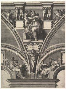 The Delphic Sibyl, from the series of Prophets and Sibyls in the Sistine Chapel by Giorgio Ghisi