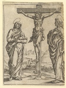 The Virgin of Sorrows: The Crucifixion, One of Nine Surrounding Compartments from the V...
