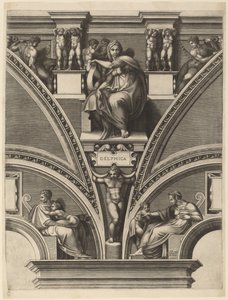 The Delphic Sibyl by Giorgio Ghisi after Michelangelo
