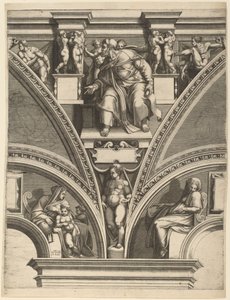 The Prophet Ezekiel by Giorgio Ghisi after Michelangelo