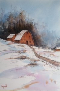 Snowy Country Barn by Giorgio Gosti