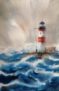 Stormy Lighthouse Ocean