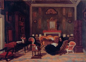 Elizabeth Barrett Browning in the Interior of Her Living Room in the Guidi House in Florence, c.1880