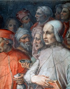 Marsilio Ficino flanked by Paolo del Pozzo Toscanelli (detail) by Giorgio Vasari