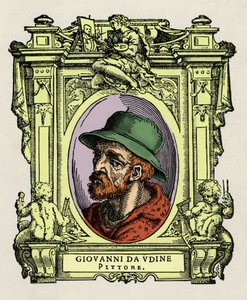 Portrait of Giovanni da Udine (Giovanni Nanni) (1487-1564). Italian painter and architect. Engraving of the treatise "Lives of the most excellent painters, sculptors and architects" (Le Vite de