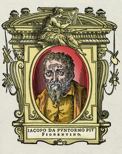 Portrait of Jacopo (Iacopo) Carrucci said il Pontormo (Pontormo) (1494-1556) Italian painter. Engraving of the treat Lives of the most excellent painters, sculptors and architects (Le Vite de
