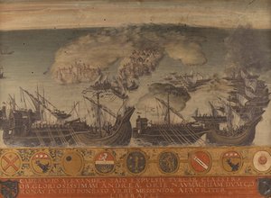 Naval Victory of Koroni, Peloponnese by Giorgio di (1500 1559) Giovanni