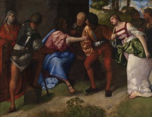 The Adulteress Brought Before Christ, c.1508-10 by Giorgione (1477/78 1510) (attr.to)