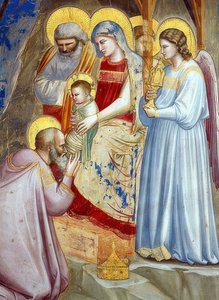 The Adoration of the Magi (detail). 1305