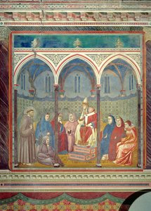 St. Francis Preaching a Sermon to Pope Honorius III by Giotto di Bondone