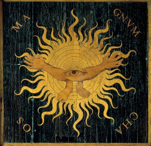 Representation of Magnum Chaos (before the Creation took place): wood marquetry by Giovan Francesco Capoferri 16th century - Church of Santa Maria Maggiore, Bergamo