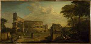 A view of the Colosseum, Rome by Giovani Paolo (attr. to) Panini