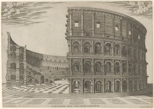 Section and Elevation of the Colosseum in Rome by Giovanni Ambrogio Brambilla