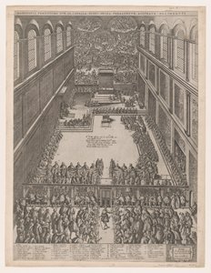 A Papal Gathering in the Sistine Chapel by Giovanni Ambrogio Brambilla