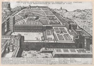 Speculum Romanae Magnificentiae: Aerial View of the Belvedere and its Gardens, 1579 by Giovanni Ambrogio Brambilla.